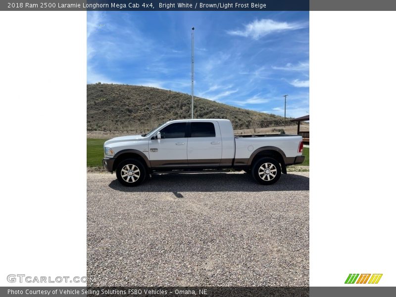Bright White / Brown/Light Frost Beige 2018 Ram 2500 Laramie Longhorn Mega Cab 4x4