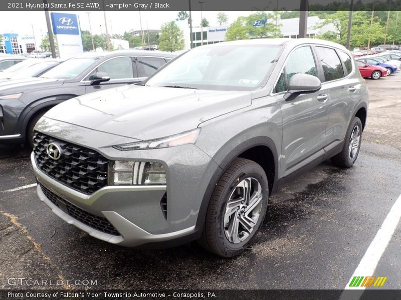 Hampton Gray / Black 2021 Hyundai Santa Fe SE AWD