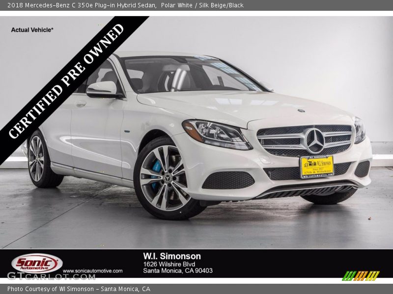 Polar White / Silk Beige/Black 2018 Mercedes-Benz C 350e Plug-in Hybrid Sedan