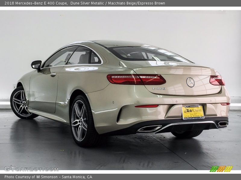 Dune Silver Metallic / Macchiato Beige/Espresso Brown 2018 Mercedes-Benz E 400 Coupe