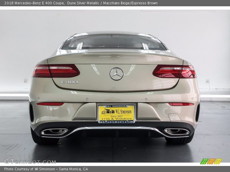 Dune Silver Metallic / Macchiato Beige/Espresso Brown 2018 Mercedes-Benz E 400 Coupe