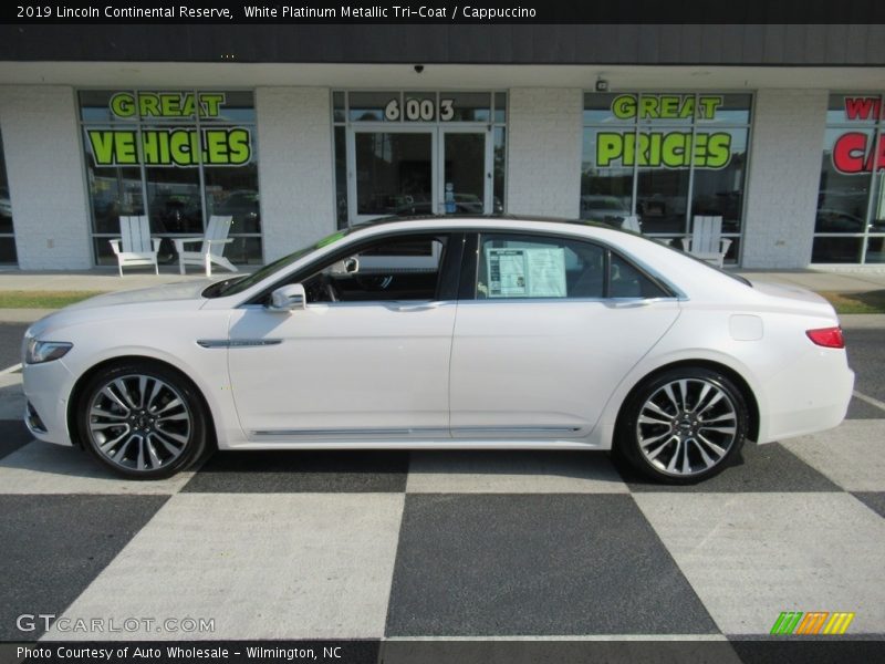 White Platinum Metallic Tri-Coat / Cappuccino 2019 Lincoln Continental Reserve