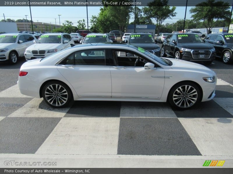 White Platinum Metallic Tri-Coat / Cappuccino 2019 Lincoln Continental Reserve