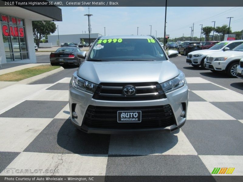 Celestial Silver Metallic / Black 2018 Toyota Highlander SE AWD
