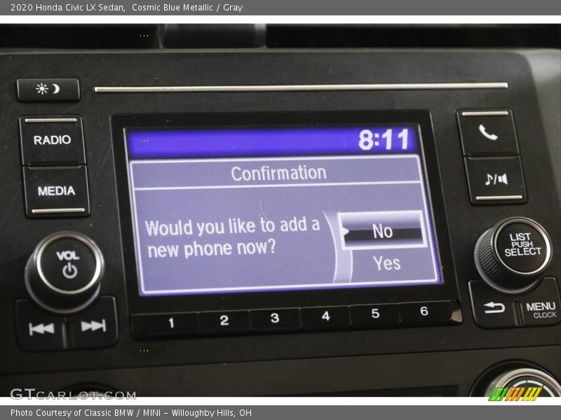 Cosmic Blue Metallic / Gray 2020 Honda Civic LX Sedan