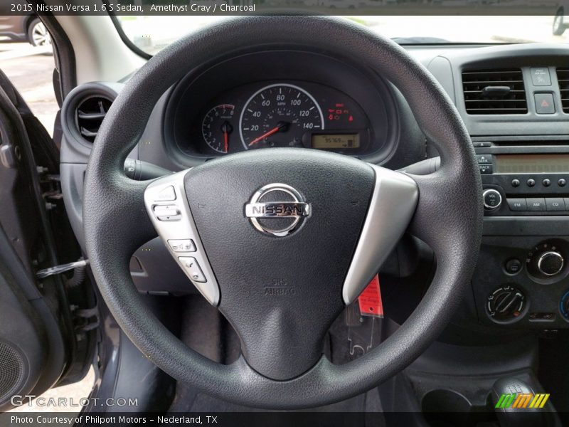 Amethyst Gray / Charcoal 2015 Nissan Versa 1.6 S Sedan