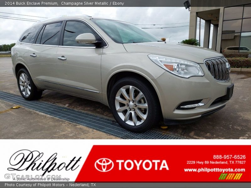 Champagne Silver Metallic / Ebony 2014 Buick Enclave Premium