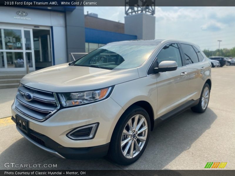 White Gold / Ceramic 2018 Ford Edge Titanium AWD