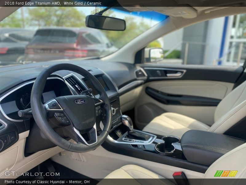 White Gold / Ceramic 2018 Ford Edge Titanium AWD