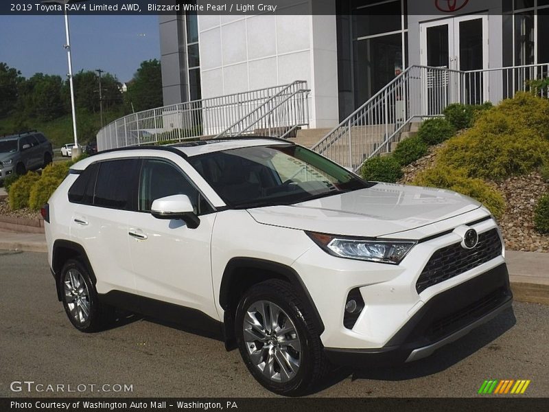 Blizzard White Pearl / Light Gray 2019 Toyota RAV4 Limited AWD