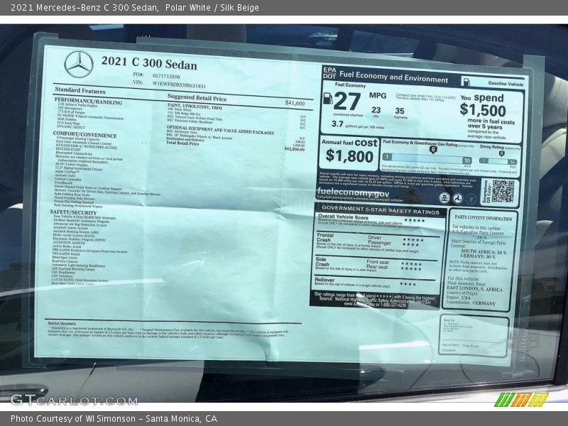 Polar White / Silk Beige 2021 Mercedes-Benz C 300 Sedan