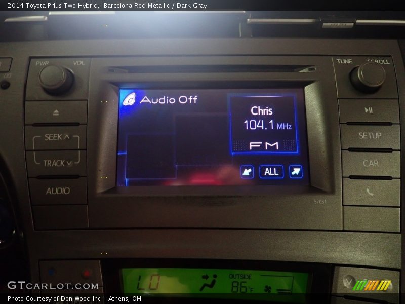 Barcelona Red Metallic / Dark Gray 2014 Toyota Prius Two Hybrid