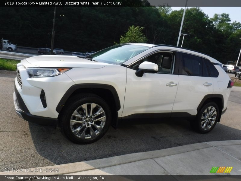 Blizzard White Pearl / Light Gray 2019 Toyota RAV4 Limited AWD