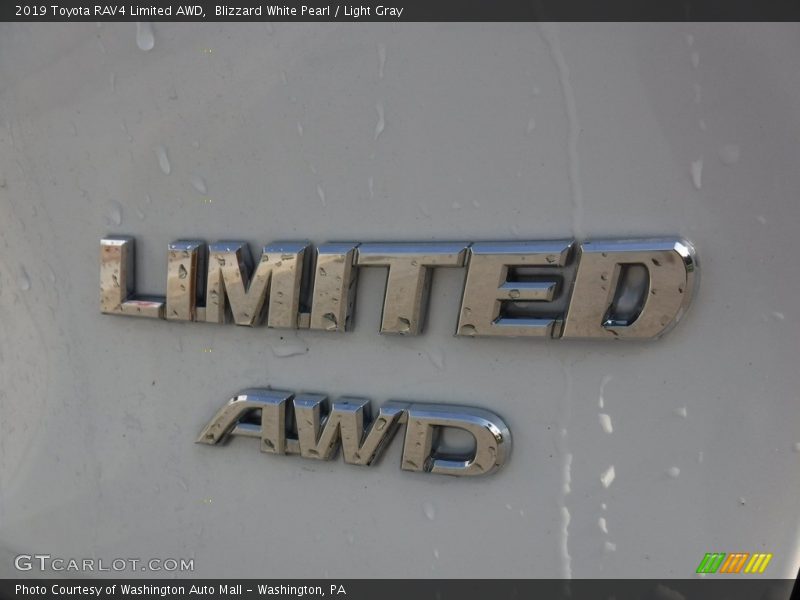 Blizzard White Pearl / Light Gray 2019 Toyota RAV4 Limited AWD
