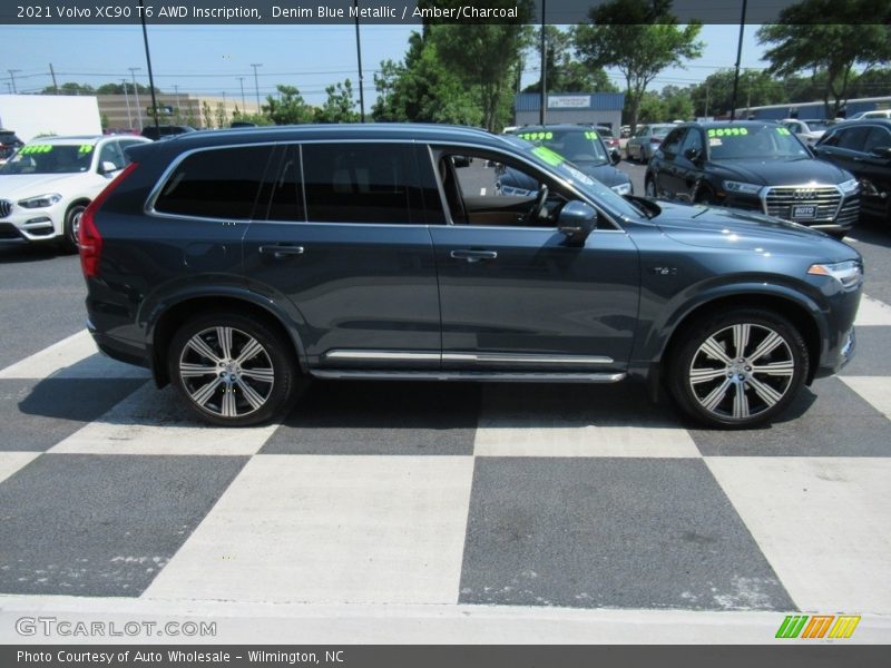 Denim Blue Metallic / Amber/Charcoal 2021 Volvo XC90 T6 AWD Inscription