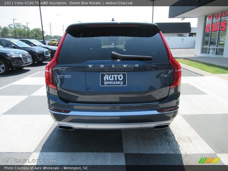 Denim Blue Metallic / Amber/Charcoal 2021 Volvo XC90 T6 AWD Inscription