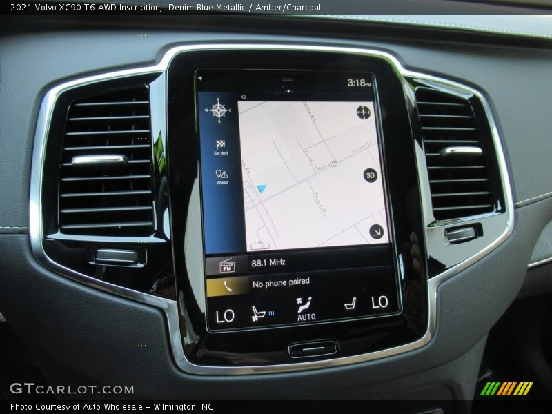 Denim Blue Metallic / Amber/Charcoal 2021 Volvo XC90 T6 AWD Inscription