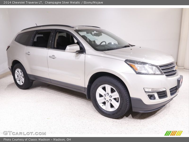 Champagne Silver Metallic / Ebony/Mojave 2014 Chevrolet Traverse LT