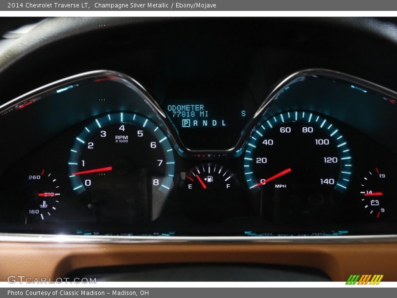 Champagne Silver Metallic / Ebony/Mojave 2014 Chevrolet Traverse LT