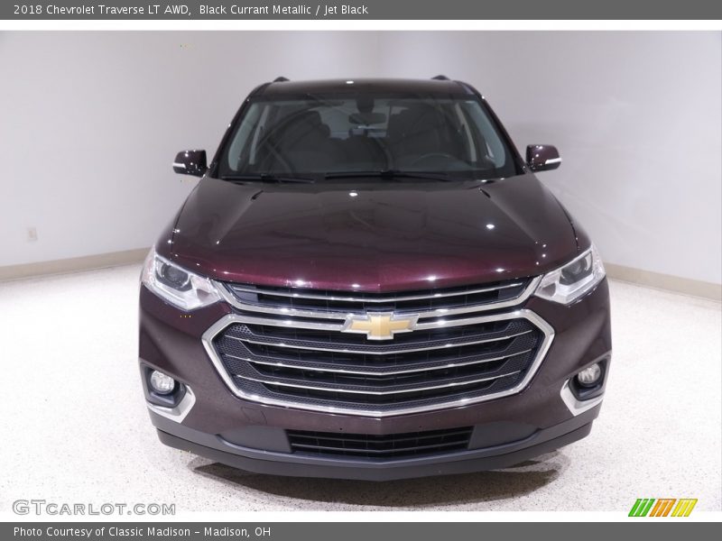 Black Currant Metallic / Jet Black 2018 Chevrolet Traverse LT AWD