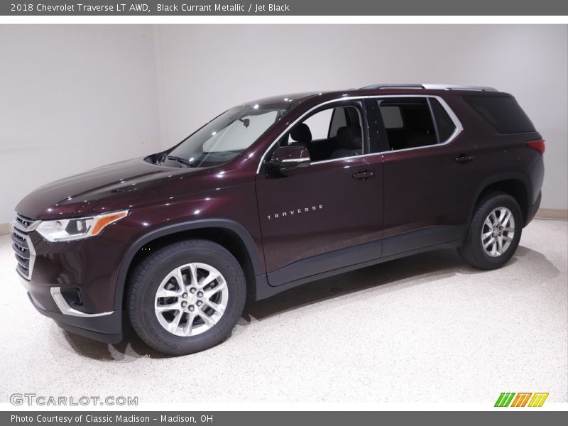 Black Currant Metallic / Jet Black 2018 Chevrolet Traverse LT AWD