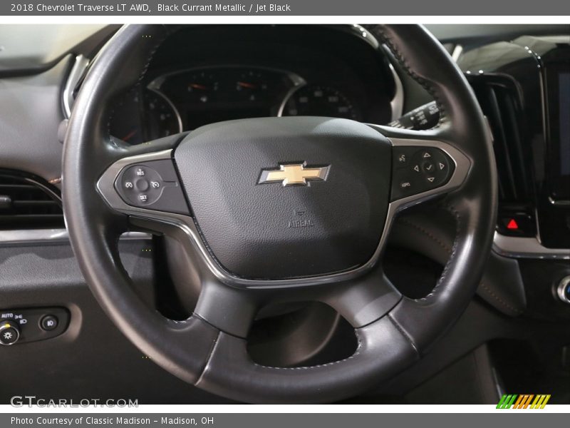 Black Currant Metallic / Jet Black 2018 Chevrolet Traverse LT AWD