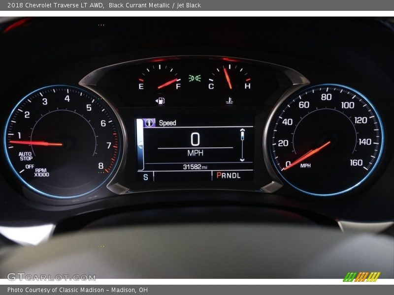 Black Currant Metallic / Jet Black 2018 Chevrolet Traverse LT AWD