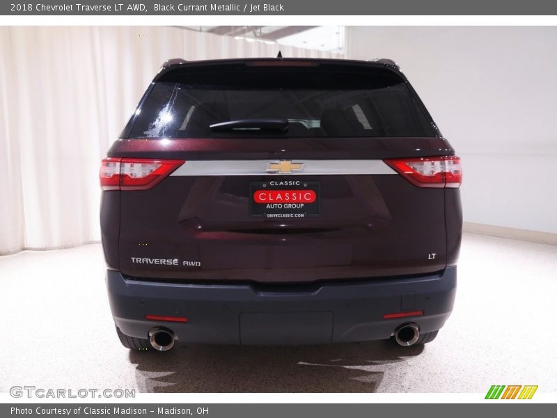 Black Currant Metallic / Jet Black 2018 Chevrolet Traverse LT AWD