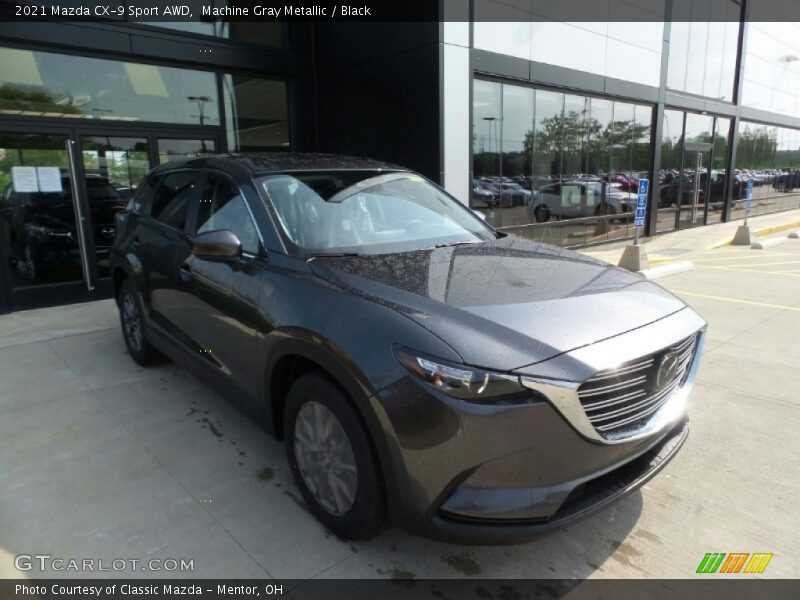 Machine Gray Metallic / Black 2021 Mazda CX-9 Sport AWD