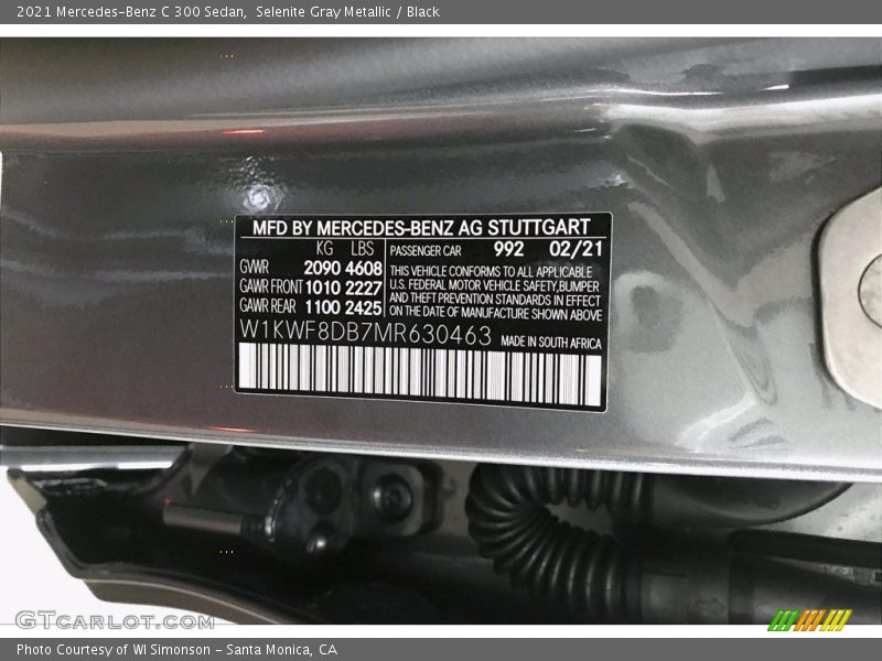 Selenite Gray Metallic / Black 2021 Mercedes-Benz C 300 Sedan