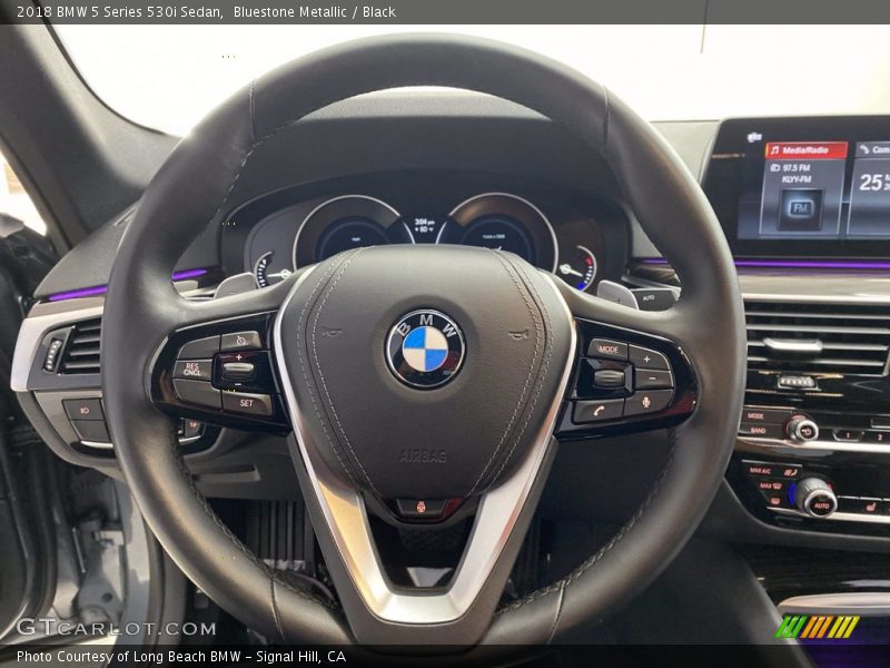 Bluestone Metallic / Black 2018 BMW 5 Series 530i Sedan