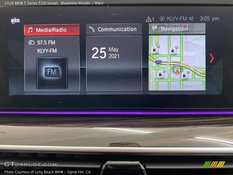 Bluestone Metallic / Black 2018 BMW 5 Series 530i Sedan