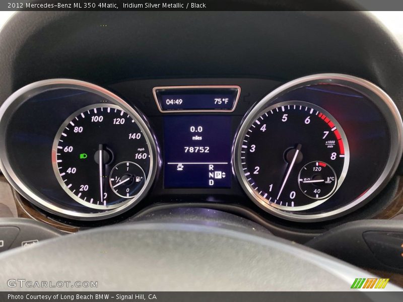 Iridium Silver Metallic / Black 2012 Mercedes-Benz ML 350 4Matic