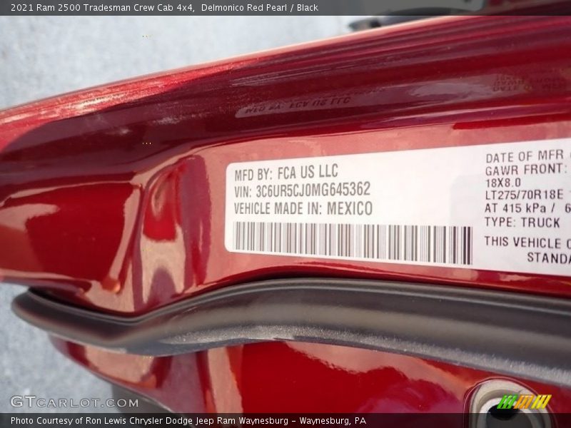 Delmonico Red Pearl / Black 2021 Ram 2500 Tradesman Crew Cab 4x4