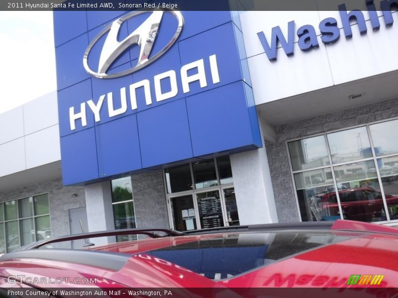 Sonoran Red / Beige 2011 Hyundai Santa Fe Limited AWD