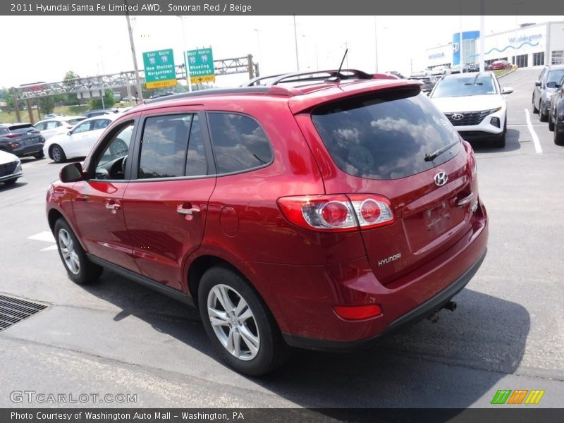 Sonoran Red / Beige 2011 Hyundai Santa Fe Limited AWD