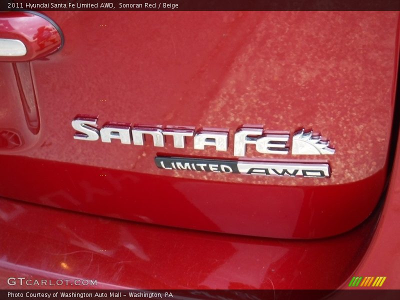 Sonoran Red / Beige 2011 Hyundai Santa Fe Limited AWD