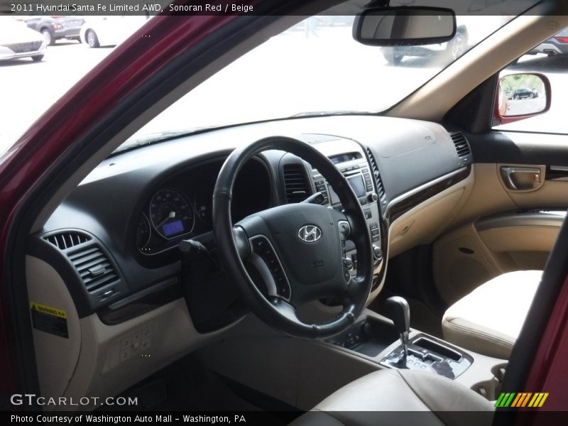 Sonoran Red / Beige 2011 Hyundai Santa Fe Limited AWD