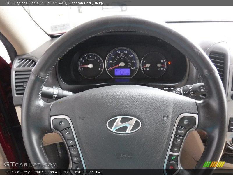 Sonoran Red / Beige 2011 Hyundai Santa Fe Limited AWD