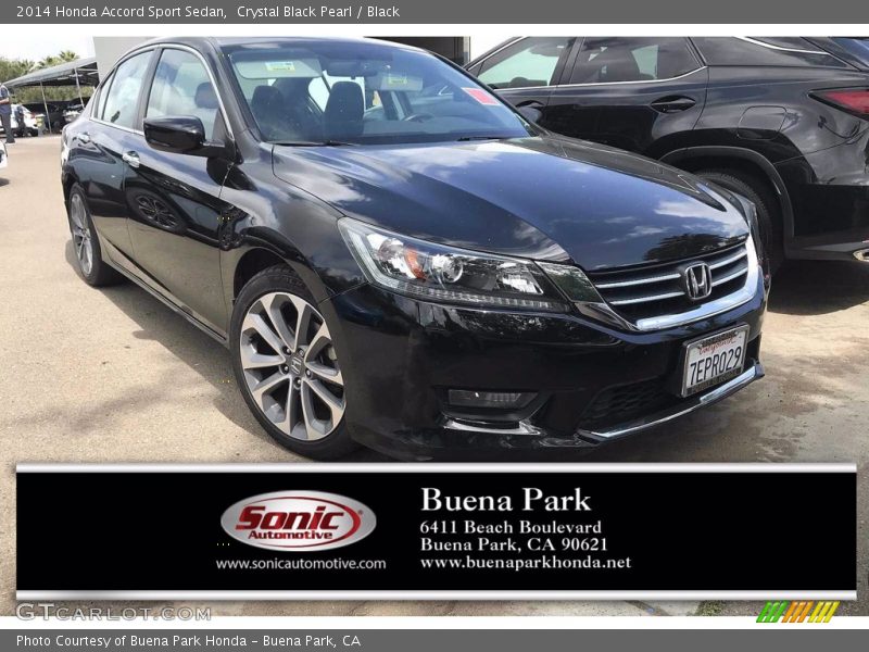 Crystal Black Pearl / Black 2014 Honda Accord Sport Sedan