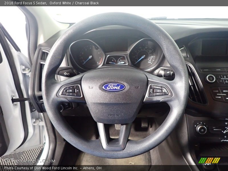 Oxford White / Charcoal Black 2018 Ford Focus S Sedan