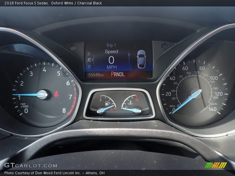 Oxford White / Charcoal Black 2018 Ford Focus S Sedan