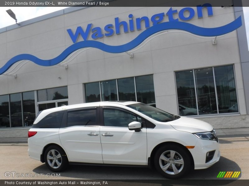 White Diamond Pearl / Beige 2019 Honda Odyssey EX-L