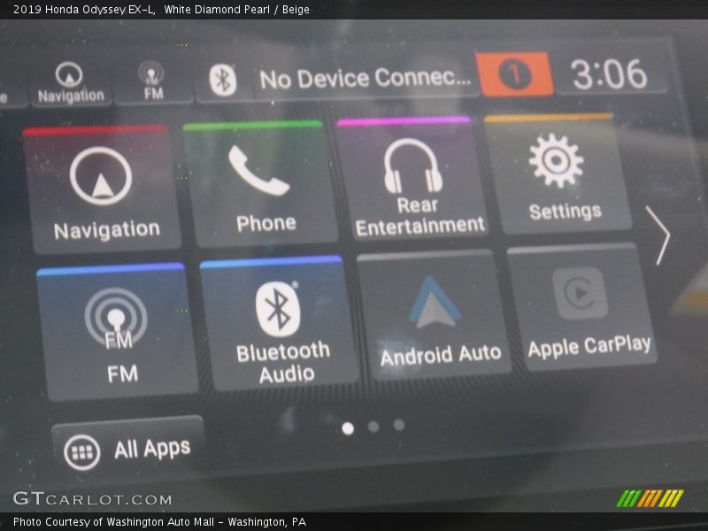 White Diamond Pearl / Beige 2019 Honda Odyssey EX-L