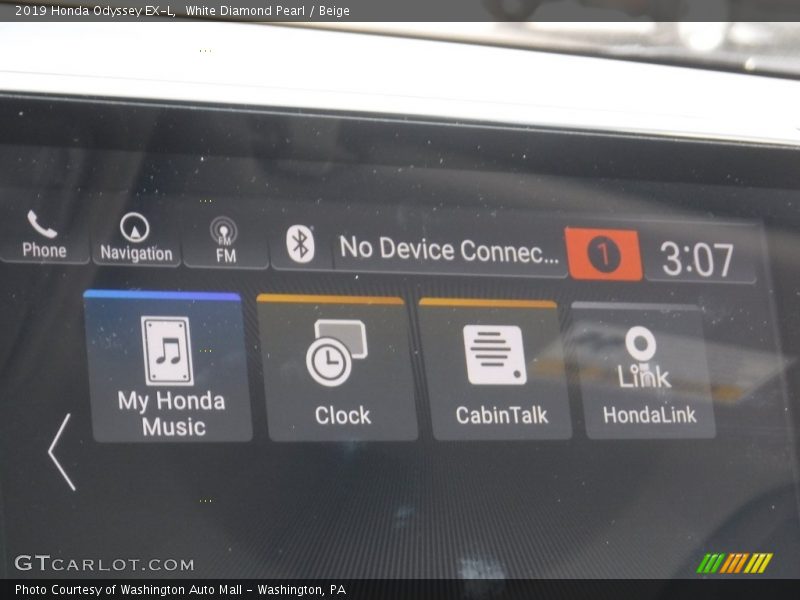 White Diamond Pearl / Beige 2019 Honda Odyssey EX-L