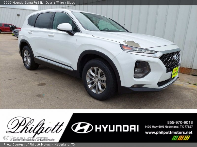 Quartz White / Black 2019 Hyundai Santa Fe SEL