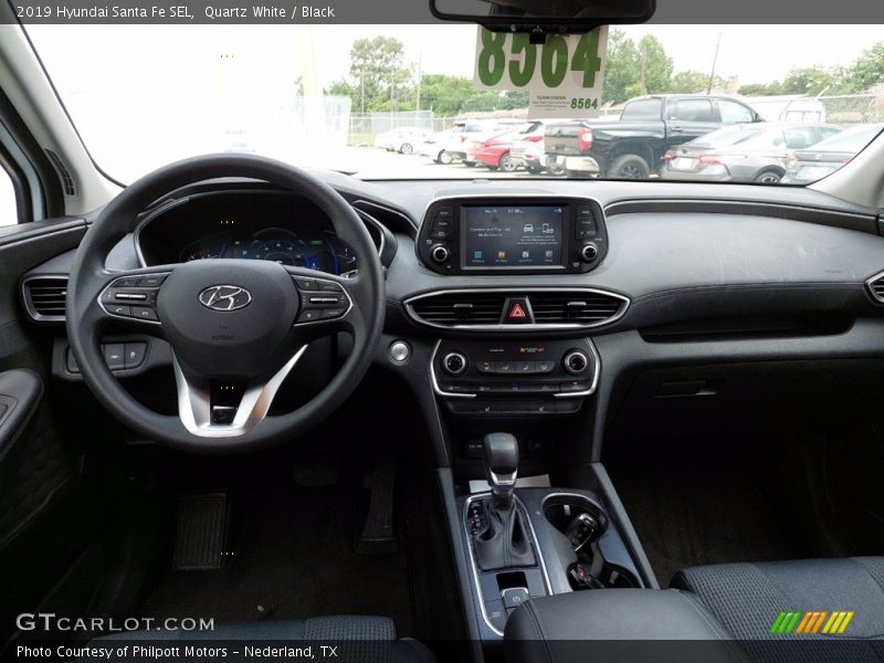 Quartz White / Black 2019 Hyundai Santa Fe SEL