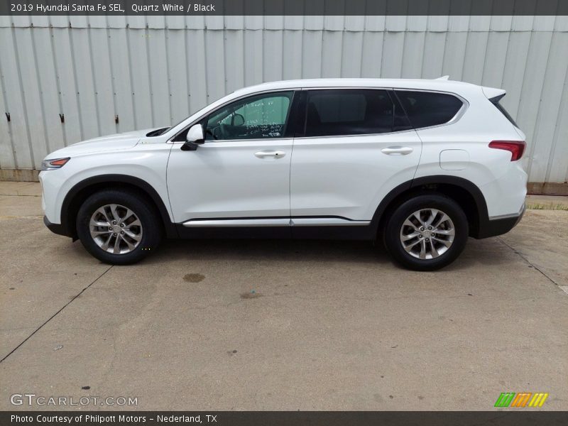 Quartz White / Black 2019 Hyundai Santa Fe SEL