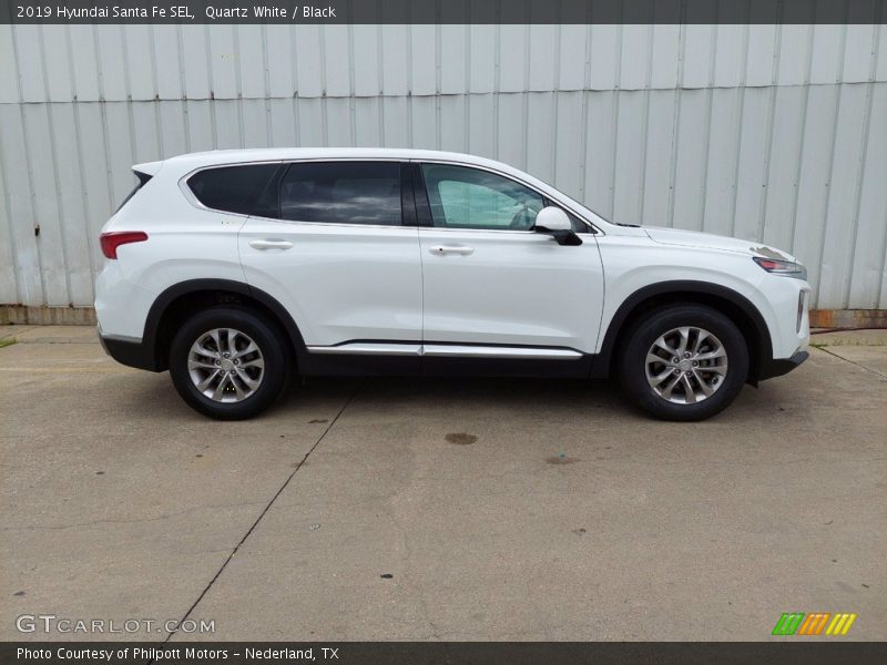 Quartz White / Black 2019 Hyundai Santa Fe SEL