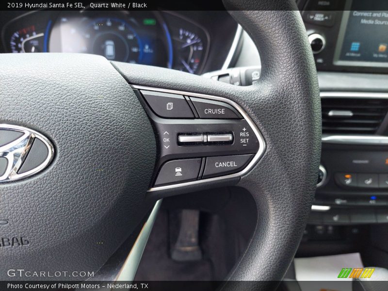 Quartz White / Black 2019 Hyundai Santa Fe SEL